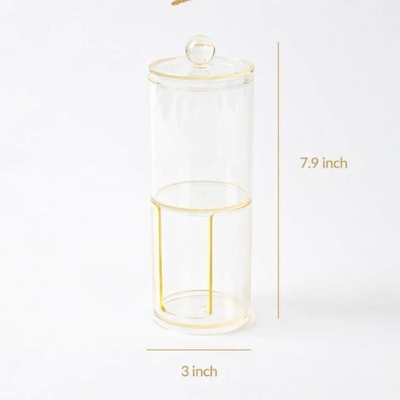 Stackable Clear Gold Acrylic Canister - Picture 5 of 10